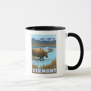 VermontMoose, das im See trinkt Tasse