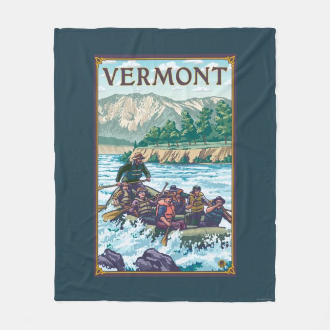 VermontRiver, das Szene flößt Fleecedecke (Vorderseite)
