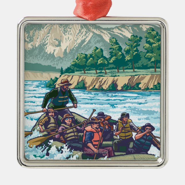 VermontRiver, das Szene flößt Ornament Aus Metall (Vorne)