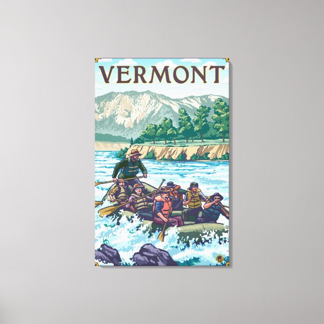 VermontRiver Rafting Scene Leinwanddruck (Vorderseite)