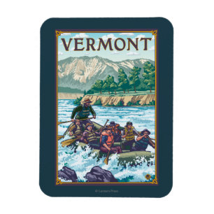 VermontRiver Rafting Scene Magnet