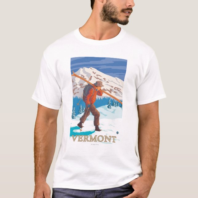 VermontSkier tragende Skis T-Shirt (Vorderseite)