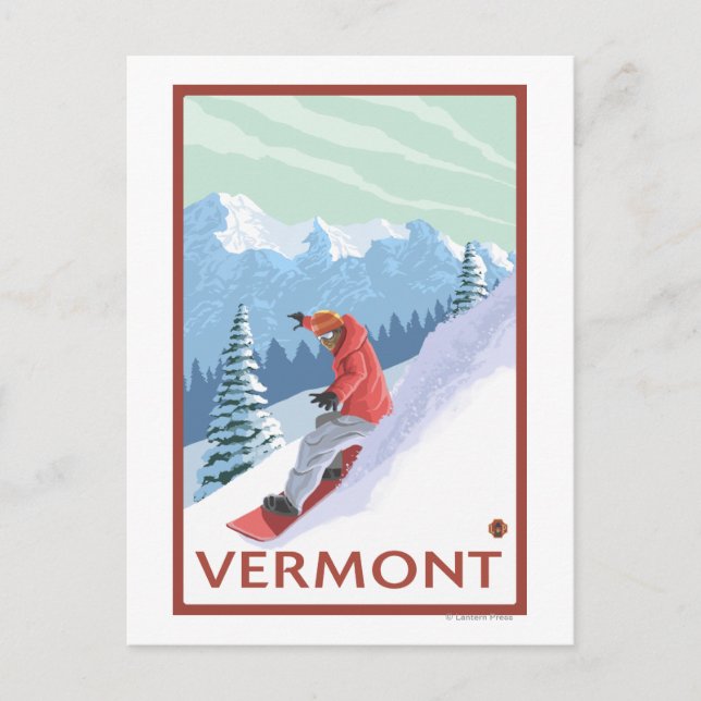 VermontSnowboarder Scene Postkarte (Vorderseite)