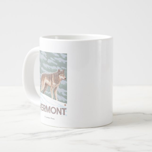 VermontWolf-Szene Jumbo-Tasse (Vorderseite Links)