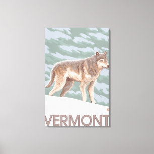 VermontWolf Szene Leinwanddruck