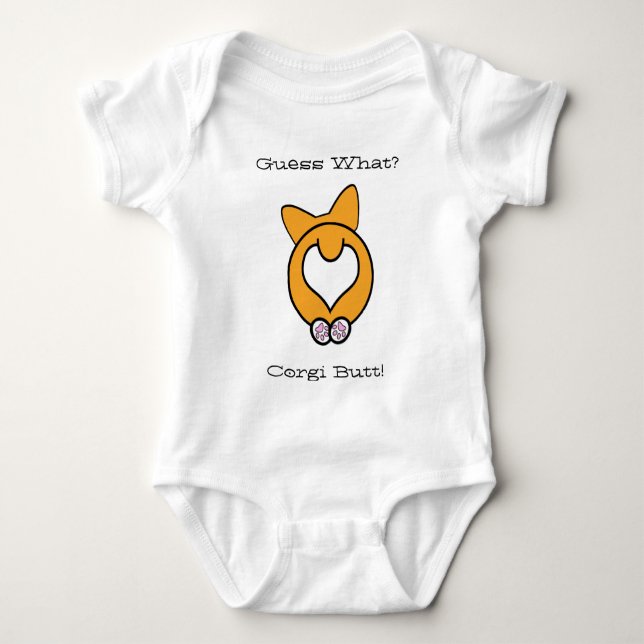 Vermutung was? Corgi-Hintern! Baby Strampler (Vorderseite)