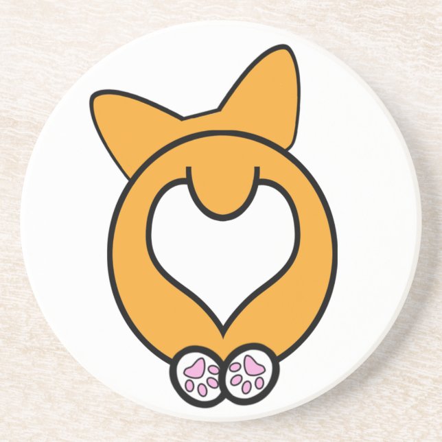 Vermutung was? Corgi-Hintern! Getränkeuntersetzer (Vorne)