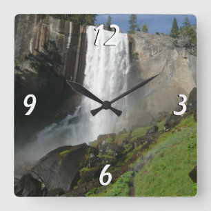 Vernal Falls I im Yosemite National Park Quadratische Wanduhr