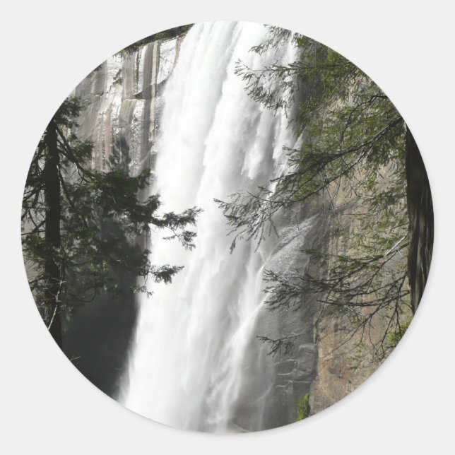 Vernal Falls III: Yosemite National Park Runder Aufkleber (Vorderseite)