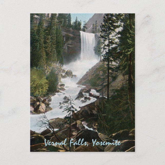 Vernal Falls Vintage Yosemite Carte postale (Devant)
