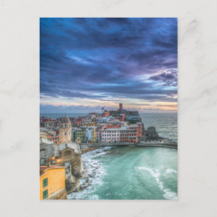 Vernazza bei Sonnenuntergang, Italien Postkarte