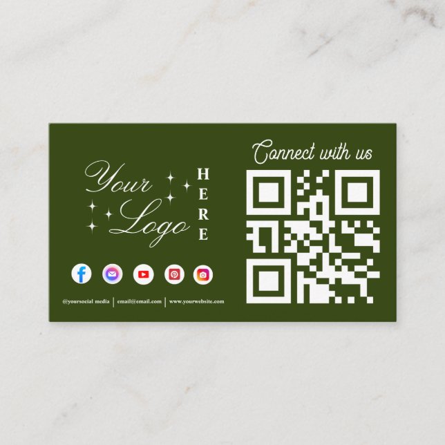 Vernetzen Sie uns mit dem grünen QR-Code für sozia Visitenkarte (Vorderseite)