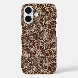 Vernetzte Neuronen auf Weinrot - nahtloses Muster. iPhone 16 Hülle