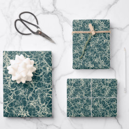 Vernetzung von Neuronen auf Aquamarin - nahtlos. Geschenkpapier Set