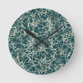 Vernetzung von Neuronen auf Aquamarin - nahtlos. Runde Wanduhr