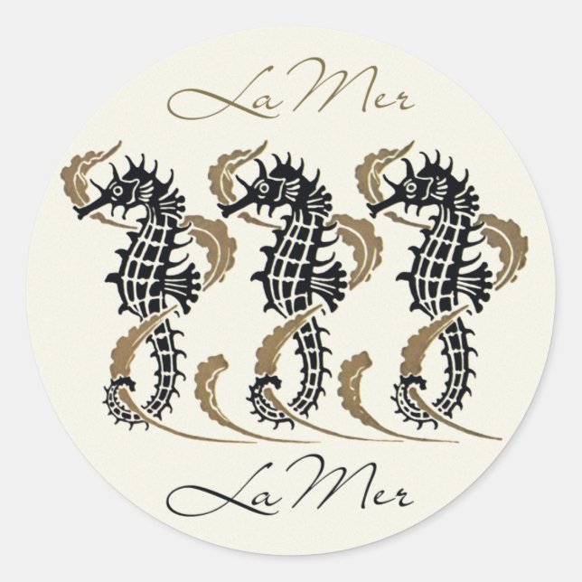 Verneuil Art Nouveau Seepferd Stickers (Vorderseite)