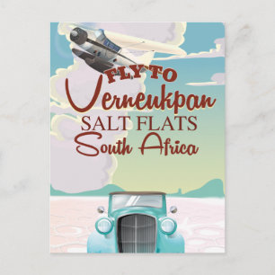 Verneukpan Salt Flats Südafrika Reiseplakat Postkarte