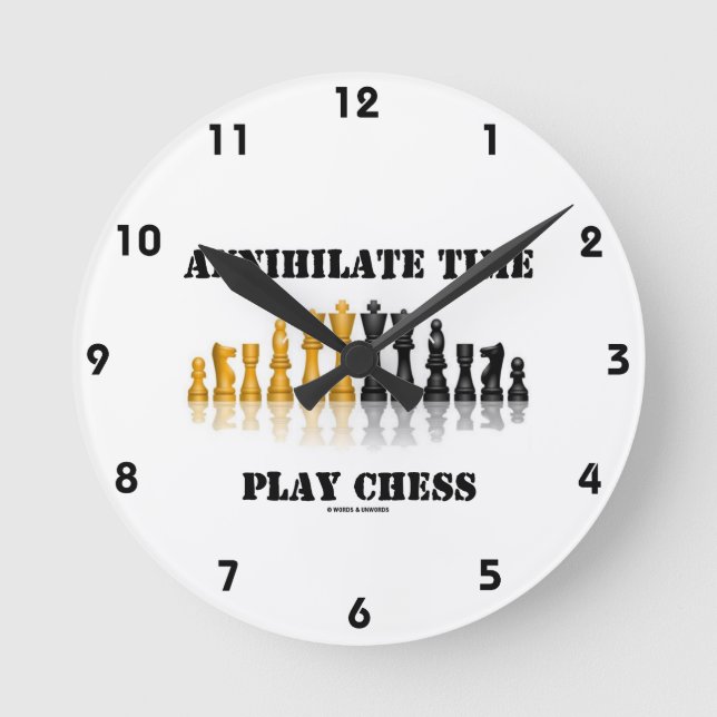 Vernichten Sie Zeit-Spiel-Schach (reflektierendes Runde Wanduhr (Vorderseite)
