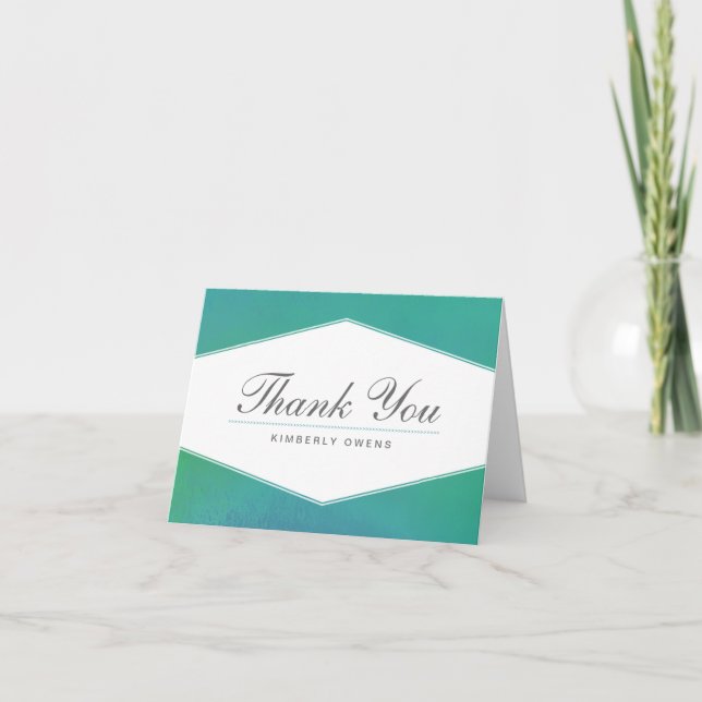vernichtend | Aquamarin Green Watercolor Vielen Da Dankeskarte (Vorderseite)