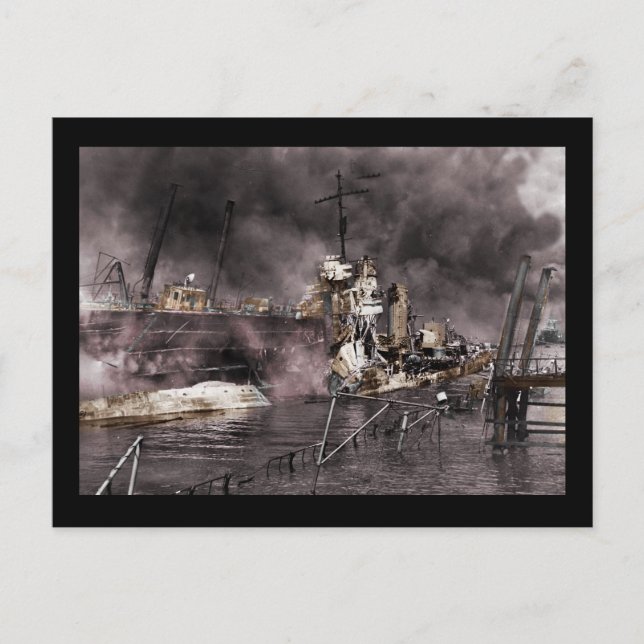 Vernichtung von Schiffen Postkarte (Vorderseite)