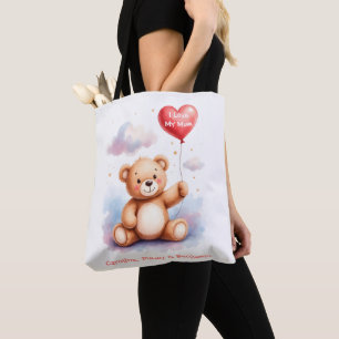 Verniedlichter Wasserfarben-Teddybär-Mama Tasche