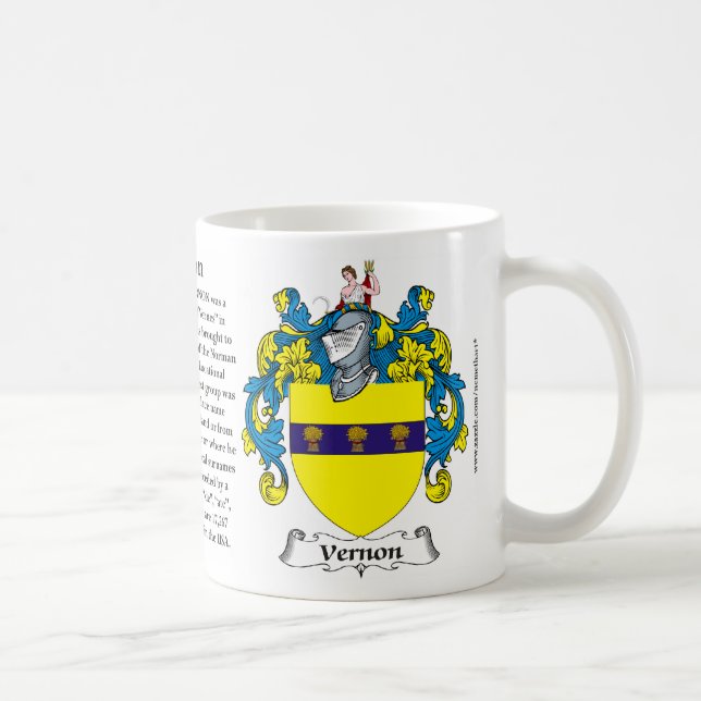 Vernon, der Ursprung, die Bedeutung und das Wappen Kaffeetasse (Rechts)