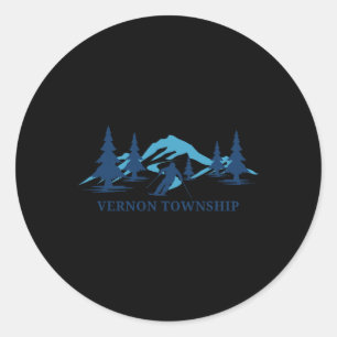 Vernon Township New Jersey Skigebiet Skifahren Ski Runder Aufkleber