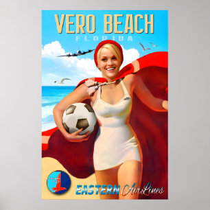 Vero Beach Florida Eastern Air Lines Neue Reise Poster