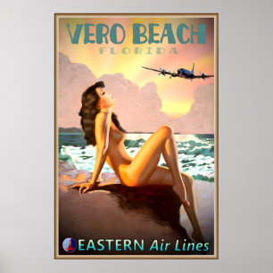 Vero Beach Florida Eastern Air Lines Reiseplakat Poster