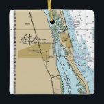 Vero Beach Florida Nautical Chart Keramikornament<br><div class="desc">Vero Beach Florida Weihnachtsschmuck mit NOAA Seekarte.</div>