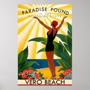VERO BEACH Florida Paradies Gefunden Sunburst Neu Poster