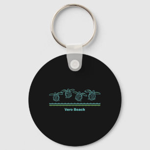 Vero Beach Florida Retro Sea Blue Tribal Turtle Schlüsselanhänger