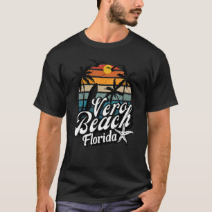 Vero Beach Florida Surfing Palm Tree Surf Retro 70 T-Shirt