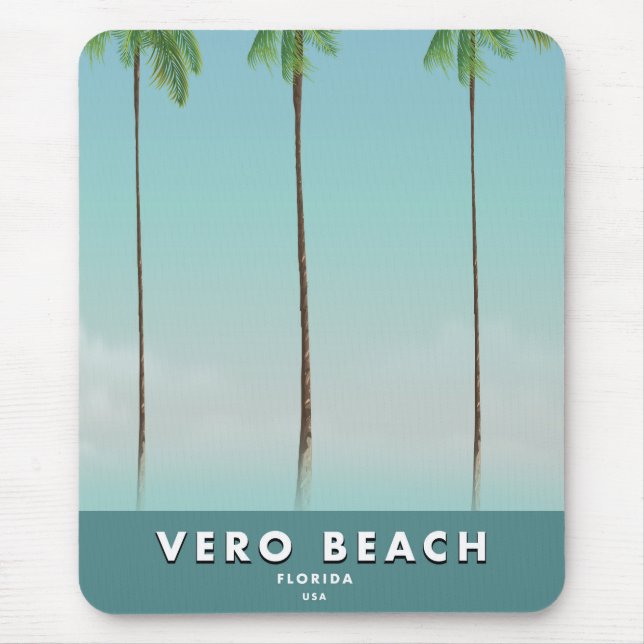 Vero Beach Florida Vintage Reiseplakat Mousepad (Vorne)