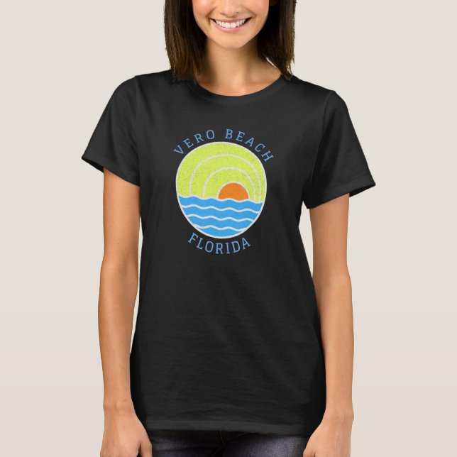 Vero Beach Retro Sunset T-Shirt (Vorderseite)