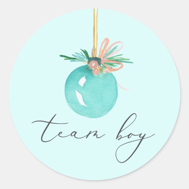 Veröffentlichung von Team Boy Christmas Ornament S Runder Aufkleber (Vorderseite)