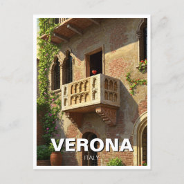 Verona Balcony Italien Reisen Postkarte