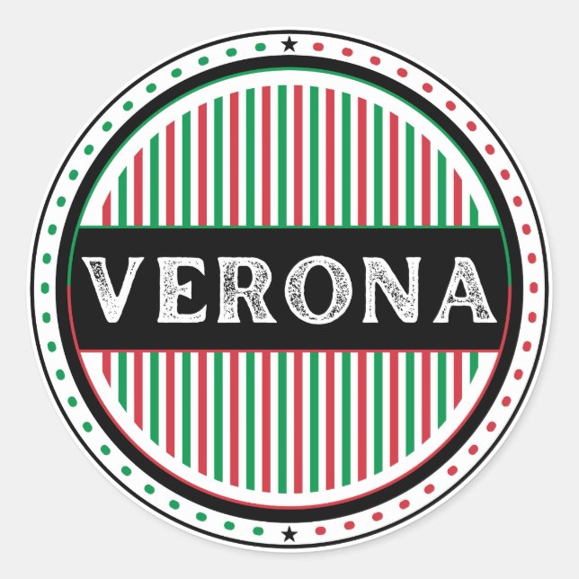 Verona City Pride Emblem – Italian Identity Runder Aufkleber (Vorderseite)