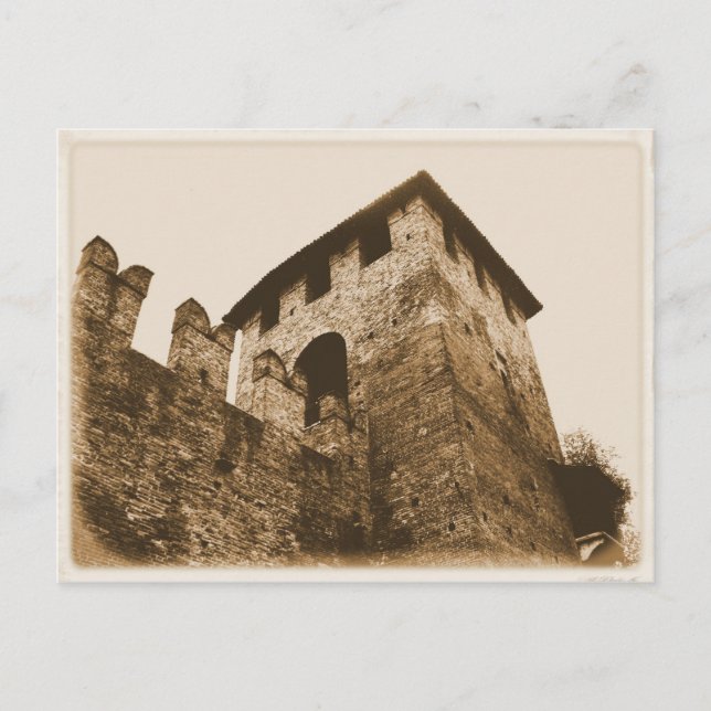 Verona, Italien - Burg Postcard Postkarte (Vorderseite)
