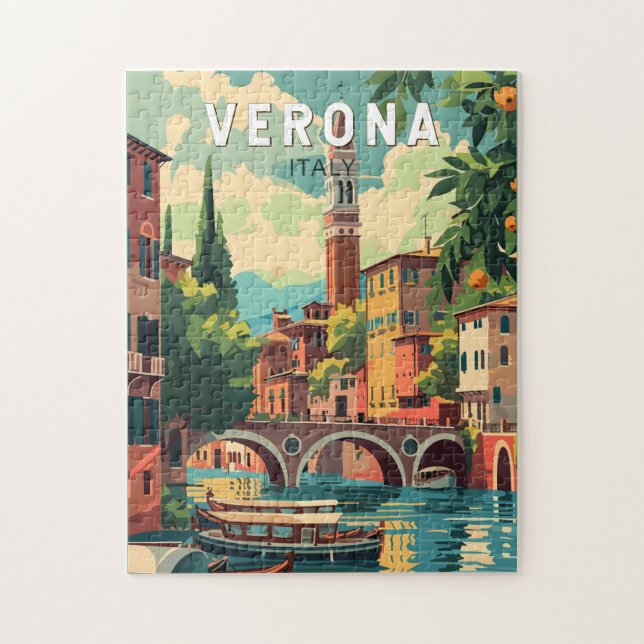 Verona Italien Reisen Kunst Vintag (Vertikal)