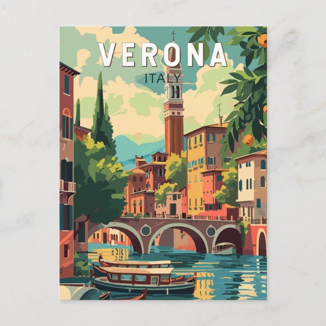 Verona Italien Reisen Kunst Vintag Postkarte (Vorderseite)