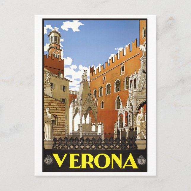 Verona Italien Vintage Postkarte (Vorderseite)
