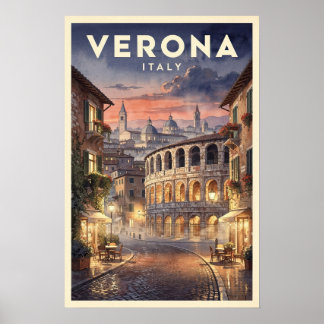 Verona Italien Vintage Reise Poster