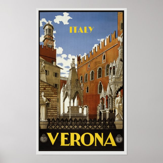 VERONA ITALIEN VINTAGE REISE POSTER (Vorne)