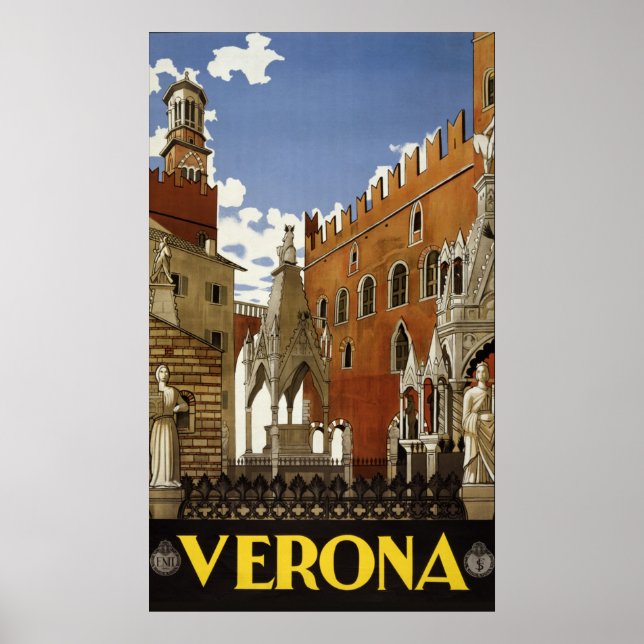 Verona Italy Vintage Travel Poster (Vorne)