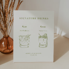 VERONA Minimalistische Wedding Signature Drinks Sockelschild