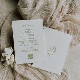 VERONA Moss Green Wedding Details Card Einladung