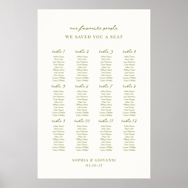 VERONA Moss Wedding Plan Poster (Vorne)