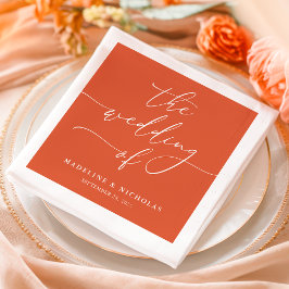 Verona Sunset Elegante Kalligrafie Moderne Hochzei Serviette