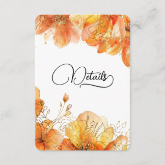 Verona Sunset Floral Gold Hochzeiten Details Begleitkarte